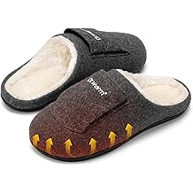 Dr。Warm 女式男士加热拖鞋,5000mAh 充电电池加热鞋,带防滑橡胶鞋底,热电模糊拖鞋,脚部保暖器,适合寒冷的冬季