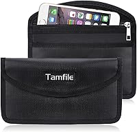 Vista 1 de Bolsa Faraday ignífuga con cremallera, antirastreo, GPS, RFID, bloqueador de señal de coche, cartera, funda protectora para privacidad del teléfono