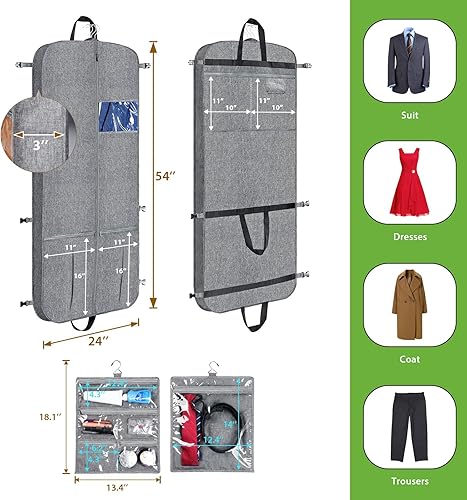 Vista 53 de KEEGH Bolsas de traje de 40 pulgadas para almacenamiento en armario (juego de 10) bolsas de ropa para colgar ropa, bolsas de traje para trajes