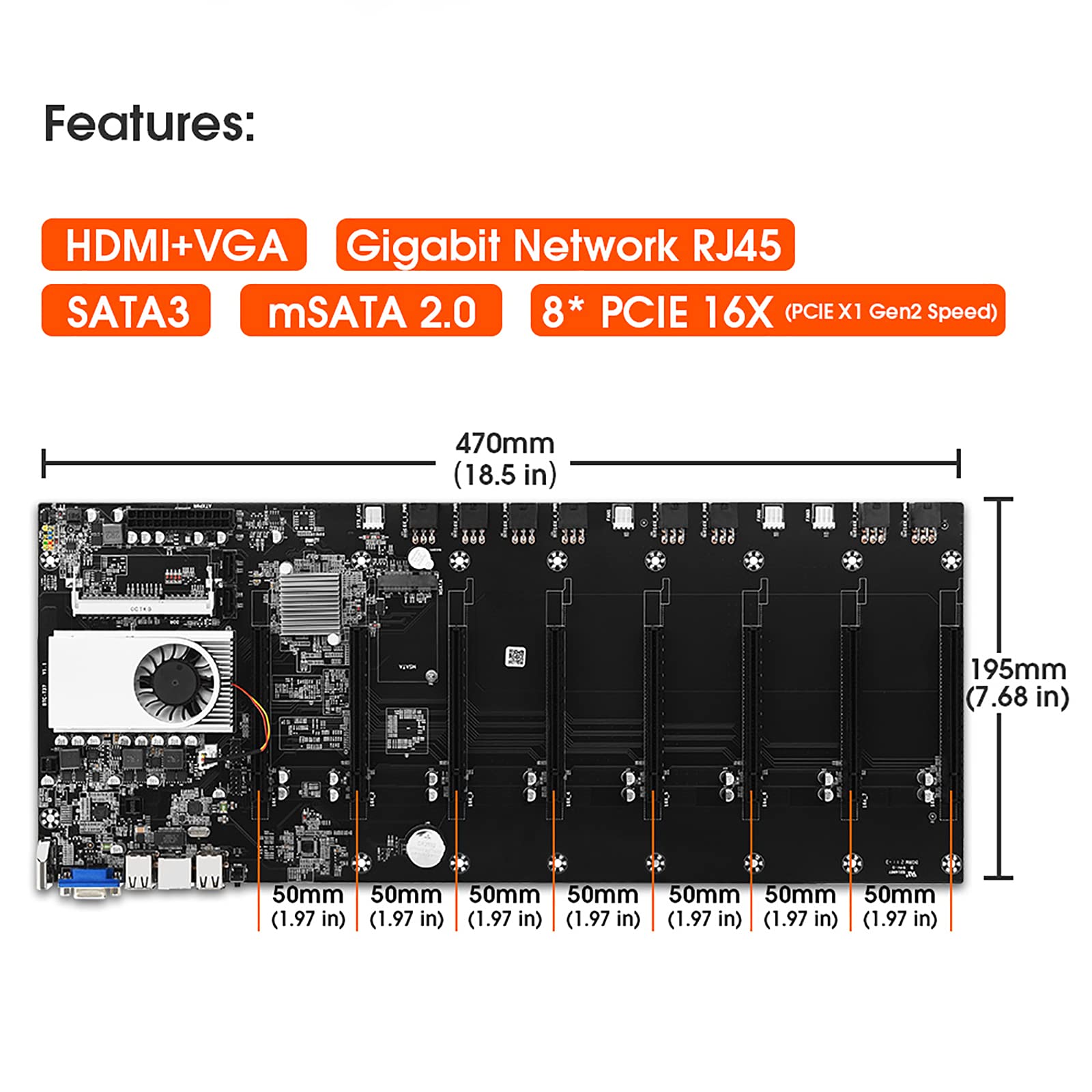 Amazon.in: Buy Eozbrr BTC-T37 Mining Motherboard CPU Kit 8 GPU