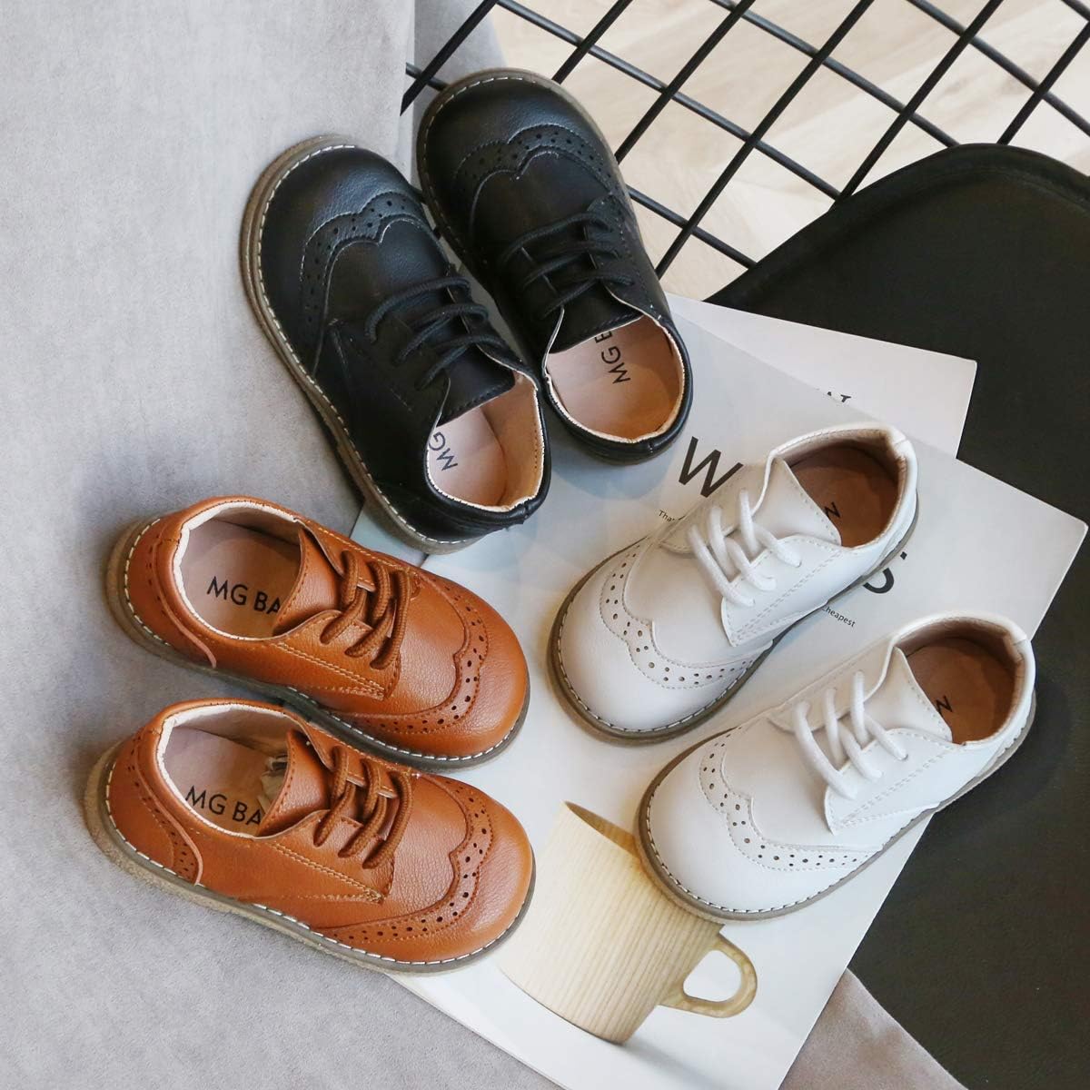 Toddler Boys Girls Dress Shoes Brown Black Leather Loafers Wedding Oxford Shoes Uniform School Flat Shoes - Image 5