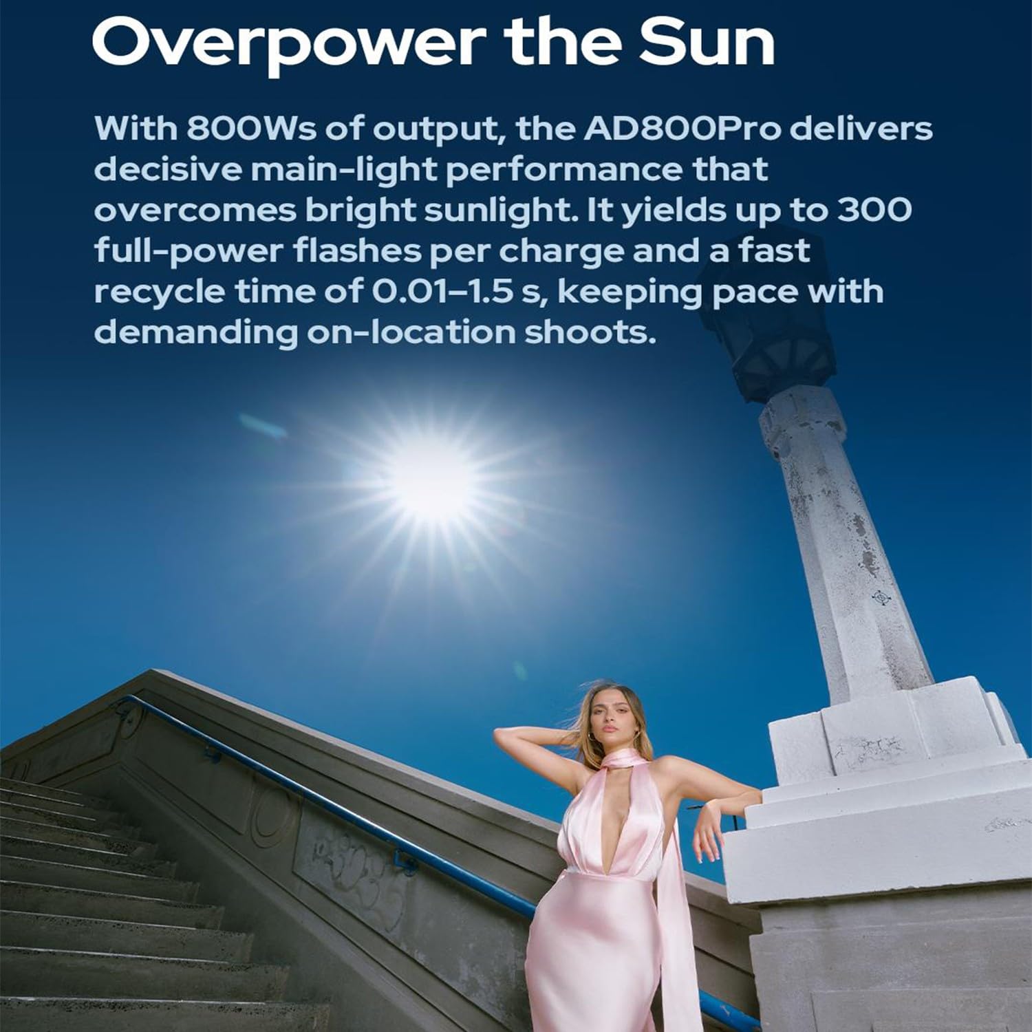 GODOX AD800 Pro AD800Pro 800 Ws Outdoor Flash Strobe, 2,4G TTL 1/8000 HSS, 0.01-1.5s Recycle Time, zakres 10-stop (1/512-1/1), 300 Full Power Pop do Canon Sony Nikon Fujifilm Olympus Panasonic Pentax