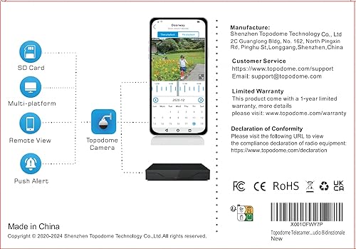 Miniatura 9 de Cámara de seguridad Wi-Fi al aire libre 1080P, RTSP IP vigilancia hogar WiFi, 350120 Pan Tilt Auto Tacking, detección humana, visión nocturna a