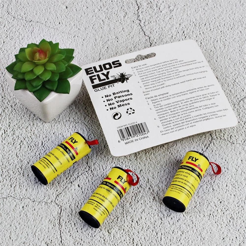 1ABOVE 12 Sticky Paper Fly Catchers NO Fumes NO Mess Sticky Tape for CATCHING Them UNWANTED Insects, Yellow - Image 3