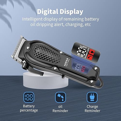 Miniatura 4 de HIENA PRO Juego de cortapelos profesional para hombres, juego de cortapelos inalámbrico y kit de recortadora, recortadora eléctrica de barba y
