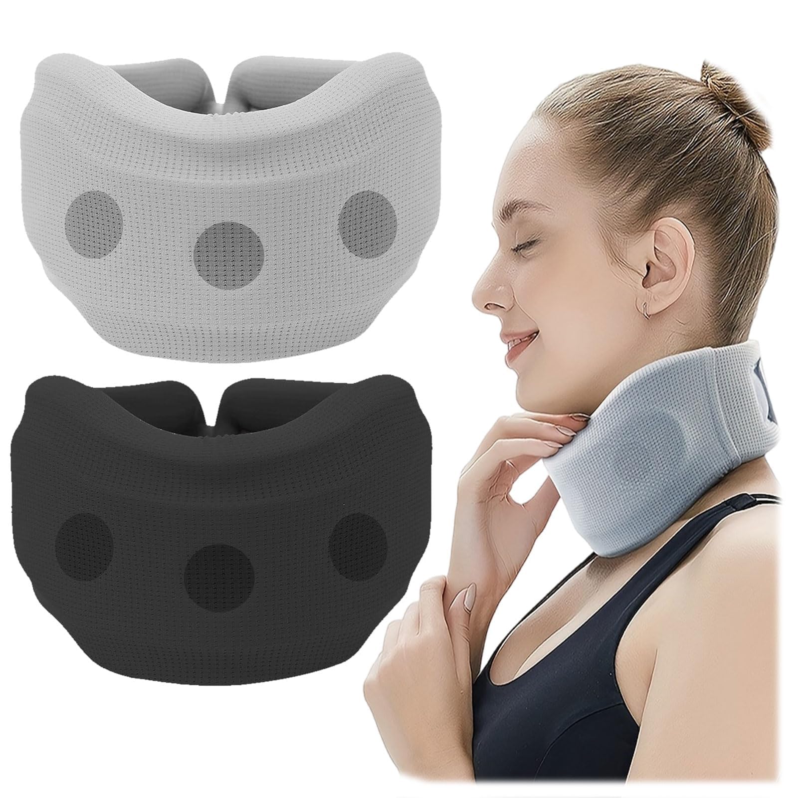 MINZHI 2 pcs Supporto per il collo per dolore, Collare di supporto cervicale, Collare cervicale, dotato di cinghie staccabili, allevia efficacemente il dolore e la pressione sulla colonna vertebrale.
