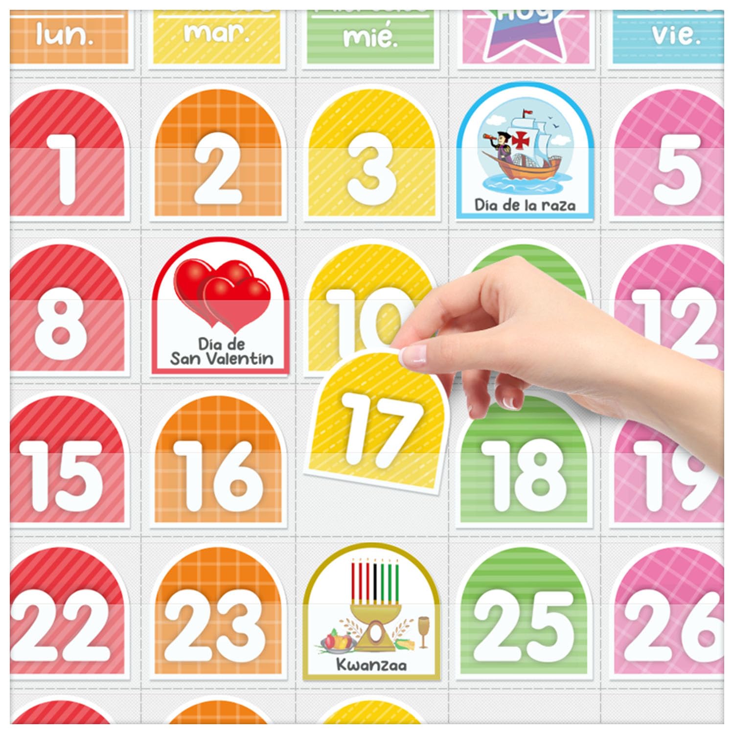 Set di calendario spagnolo, calendario Escolar, calendario tascabile, calendario EI, scuola, scuola, decorazione per aule di spagnolo, materiali per insegnanti, attività quotidiane (spagnolo)