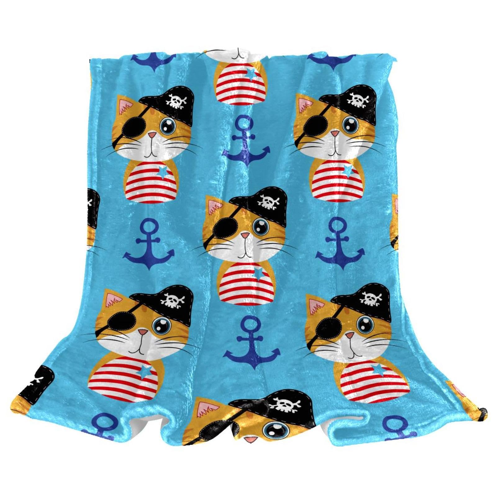 Plaid chaud couverture polaire chat pirate douce jetes de lit et canapes divans 150x100