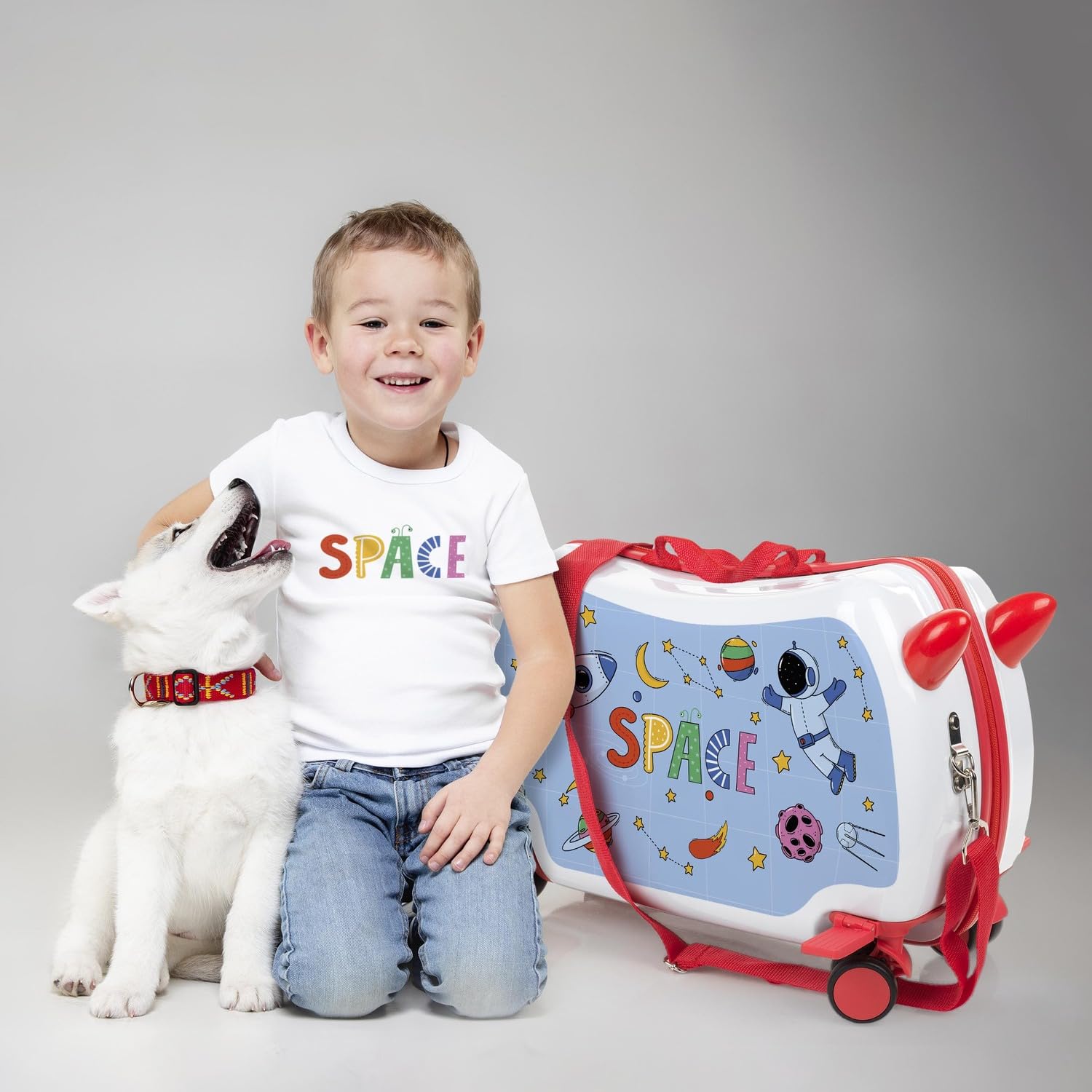ITACA - Maleta Correpasillos. Maleta Niños con Ruedas, Maleta Infantil Niño, Maletas De Viaje, Maleta para Niños - Equipaje Ideal para Los Más Pequeños, Azul