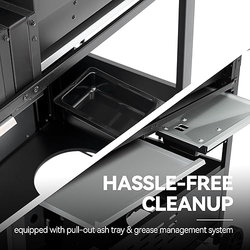 Miniatura 9 de Royal Gourmet ZH3002N - Parrilla de gas propano y carbón combinada, parrilla de barbacoa de combustible dual con 2 estantes laterales para barbacoa