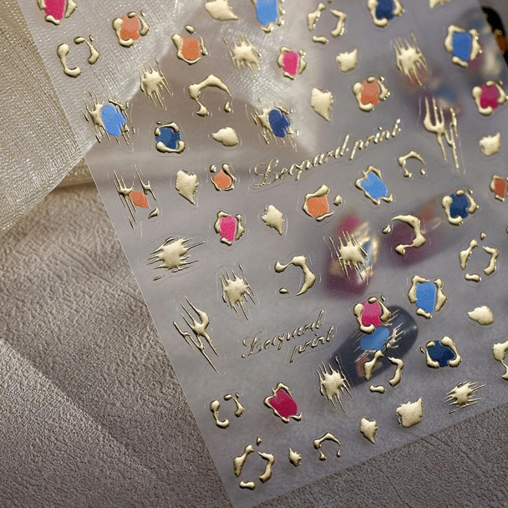 5D Gold Embossed Nail Stickers Irregular Geometric Frames Nail Decals with Hollow Designs 3D Self-Adhesive Spring Nail Art Supplies Summer Nails Decoration Accessories for Women Girls Manicure 1 Sheet - Image 2