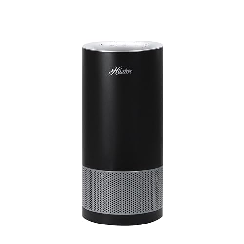 Hunter HP450UV Round Air Purifiers for Home, True HEPA Air Purifier Tower for Pets, Odors, Allergens, Smoke, Dust, VOC's