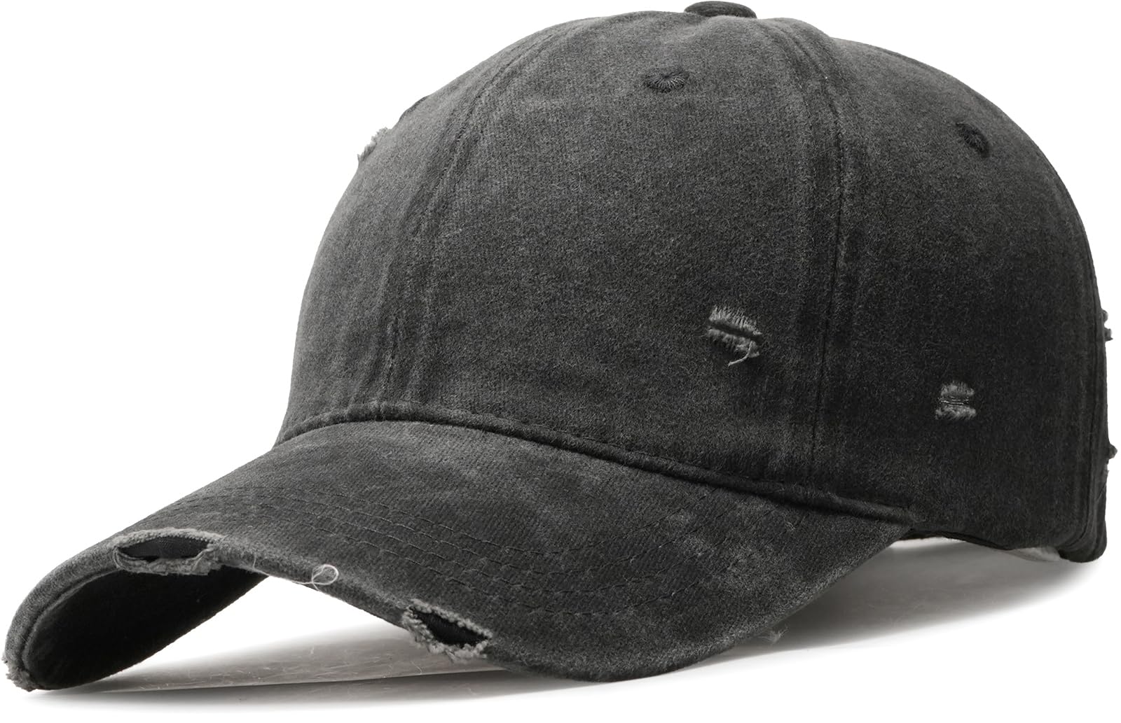 Distressed Washed Cotton Baseball Cap, Adjustable Vintage Dad Hat