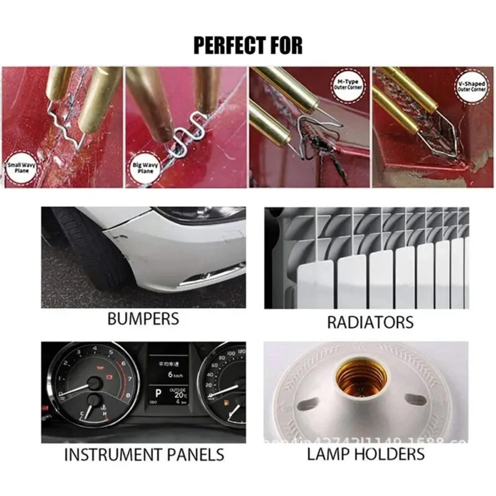 1 Set Plastic Welding Gun For Car Bumper Heat Fusion Repair Tool Kit Nail Planting Machine(Red)