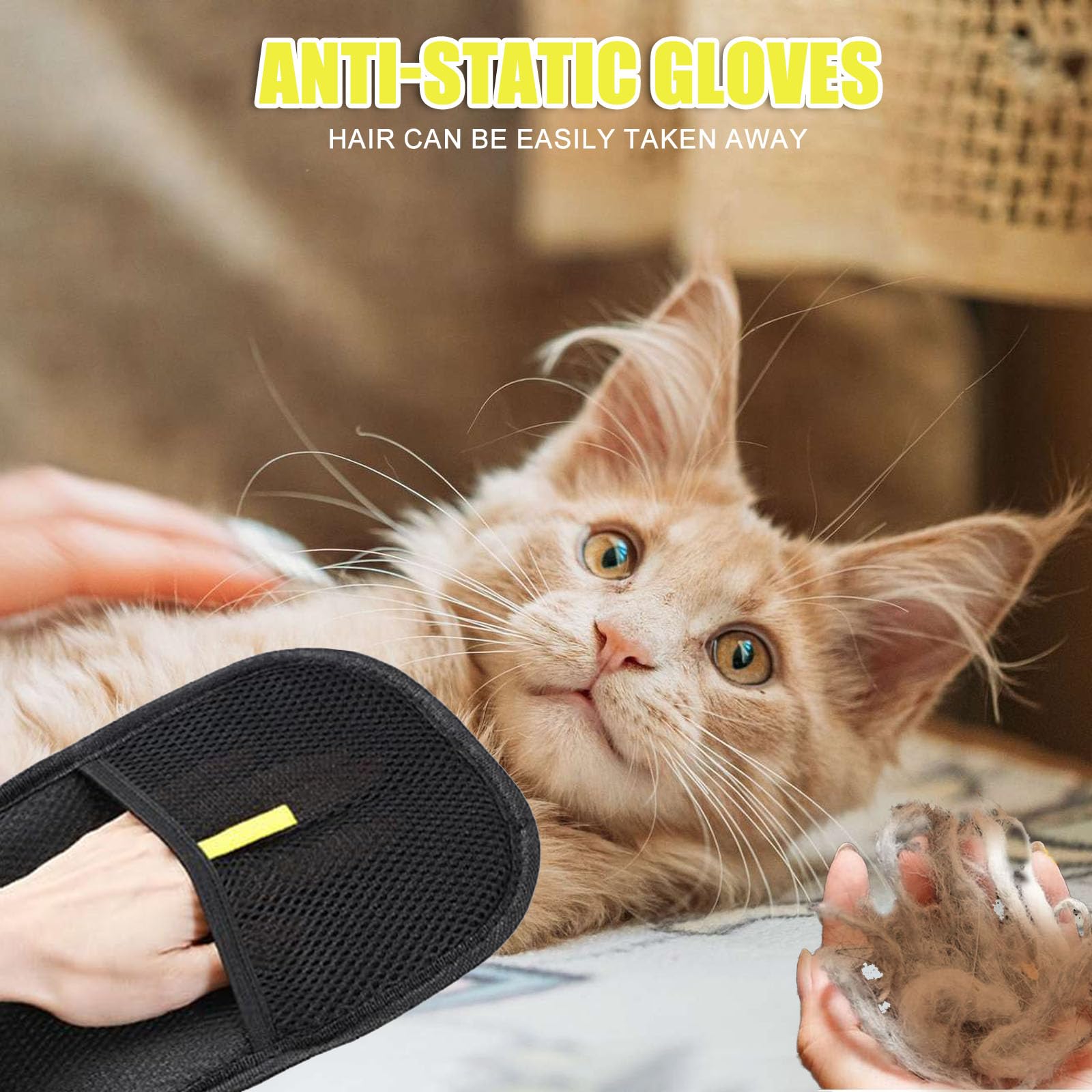 Cat Grooming Glove, 2 PCS Double Sided Pet Grooming Gloves, Static Removal Gloves Pet Hair, Versatile/Reusable - Image 2