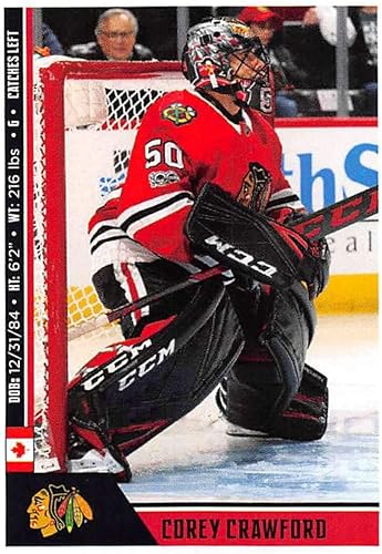 2018-19 Panini NHL Stickers Hockey #319 Corey Crawford Chicago Blackhawks Official 2 1/2 Tall x 2 Inch Wide NHL Album Sticker