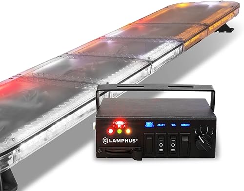 LAMPHUS SolarBlast SBFB82 - Barra de luz LED de emergencia para vehículo (37 pulgadas, 82 W, tamaño completo, clase III SAE J595, 58 modos de