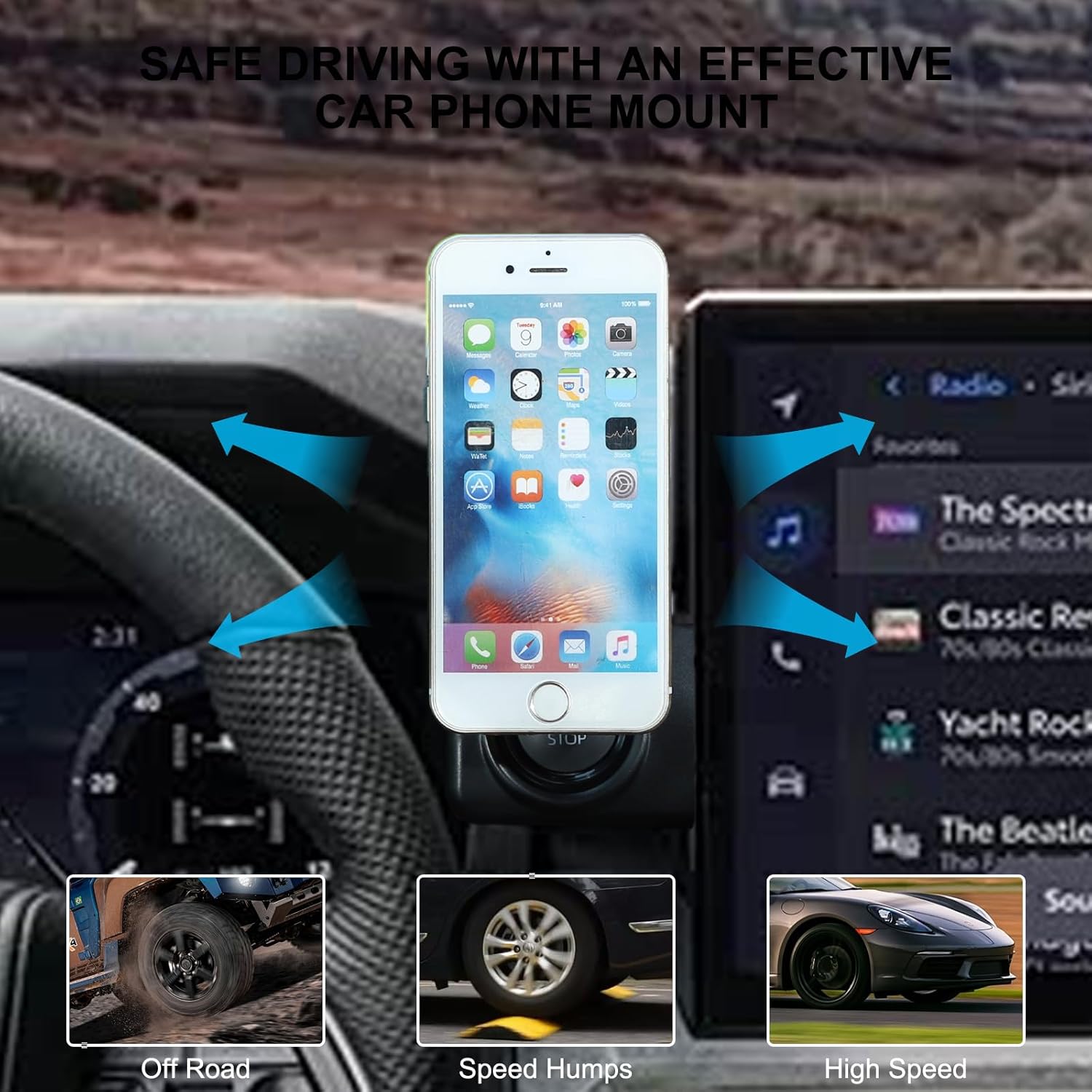 TOYCIDFG Magnetic Phone Holder Rotatable Compatible with Toyota Tacoma 2024 2025 2026, Dashboard Start Button Attached Car Phone Mounted Accessories (14-inch Screen)
