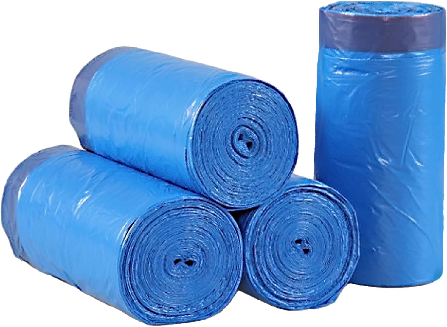 5 Gallon Drawstring Trash Bags, 20 L Blue Garbage Bags, 200 Counts/4 Rolls