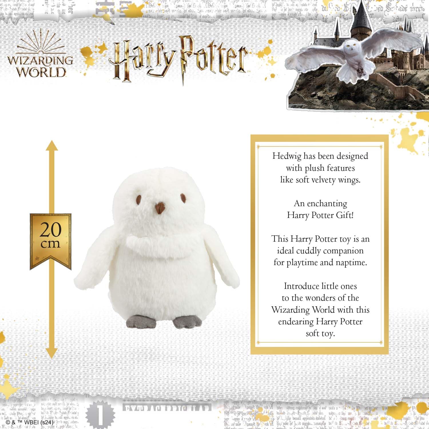 Rainbow Designs Hedwig Harry Potter Plush, My First Stars of Hogwarts, Soft Cuddly Owl Teddy - Image 2