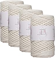 Vista 44 de Makromecity, Cordón de macramé de un solo hilo de 3 mm x 100 yardas (300 pies) Hilo de algodón azul marino de 3 mm de un solo hilo para arte