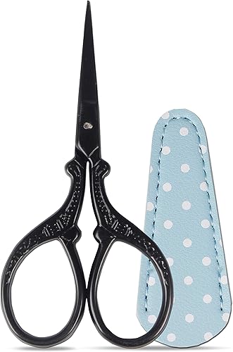 Tijeras pequeñas de 3.6 pulgadas para bordar, coser, ganchillo y punto de cruz, tijeras de punto de cruz, tijeras afiladas para manualidades con