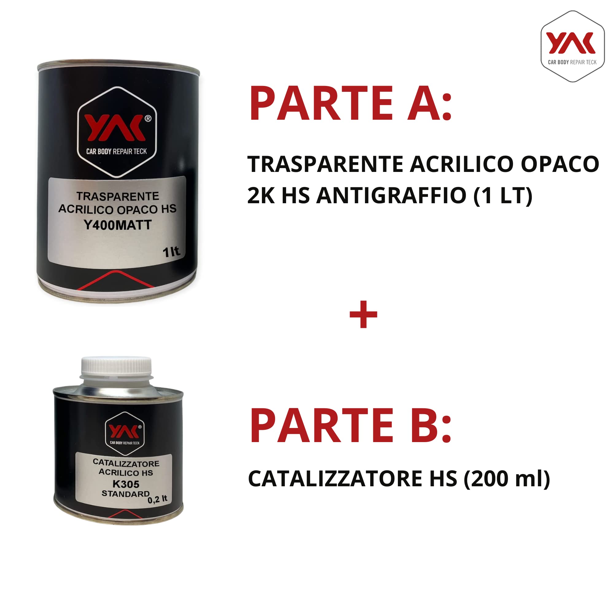 Vernice Trasparente Opaco BICOMPONENTE 2K AntiGraffio Lt. 1.200 Auto Moto CARROZZERIA (1000 gr Trasparente + 200 gr catalizzatore)