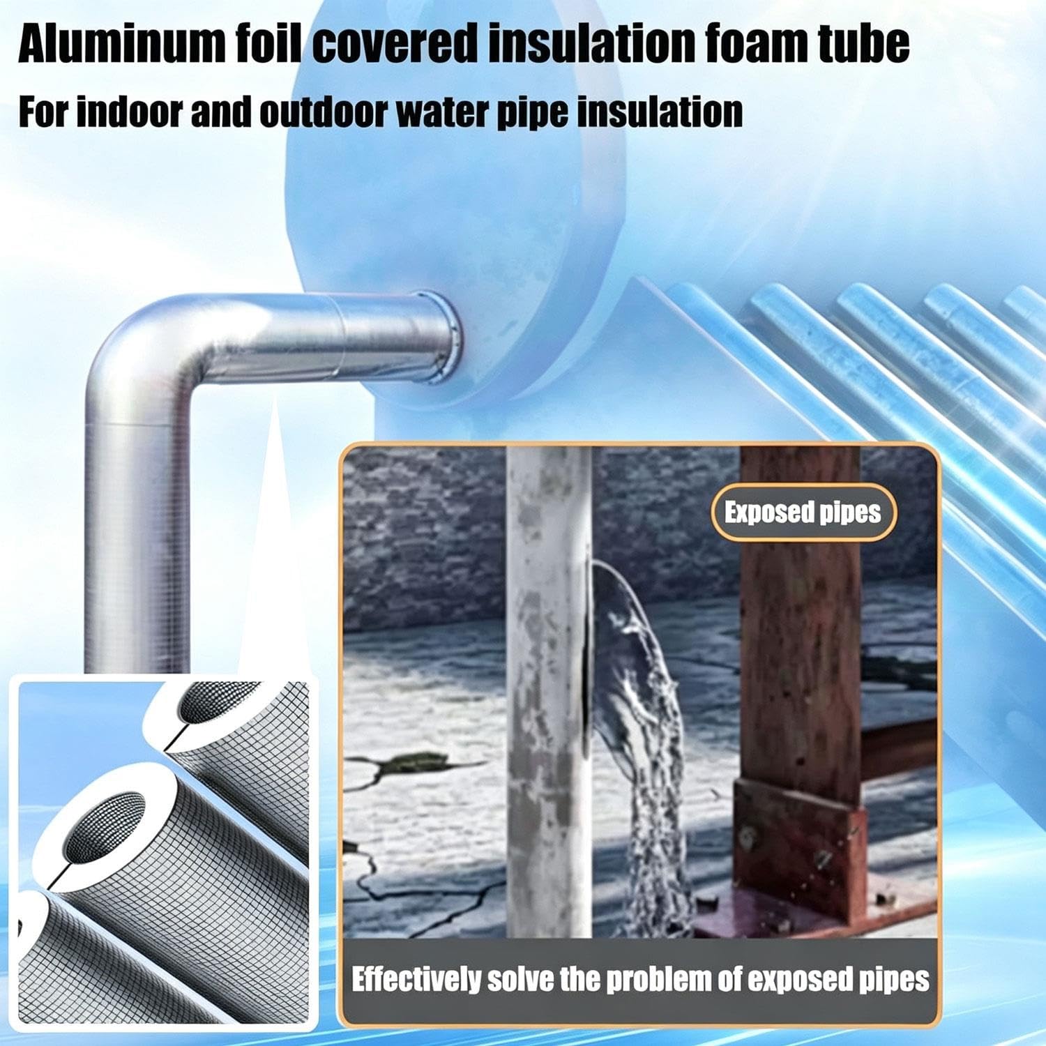 Foglio di alluminio Tubo isolanti Tubi isolanti in schiuma autoadesivi