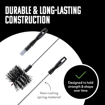 BRUSHTECH Brushtech Pellet Stove Cleaning Brush for 3 Vent Pipes Kit - Black