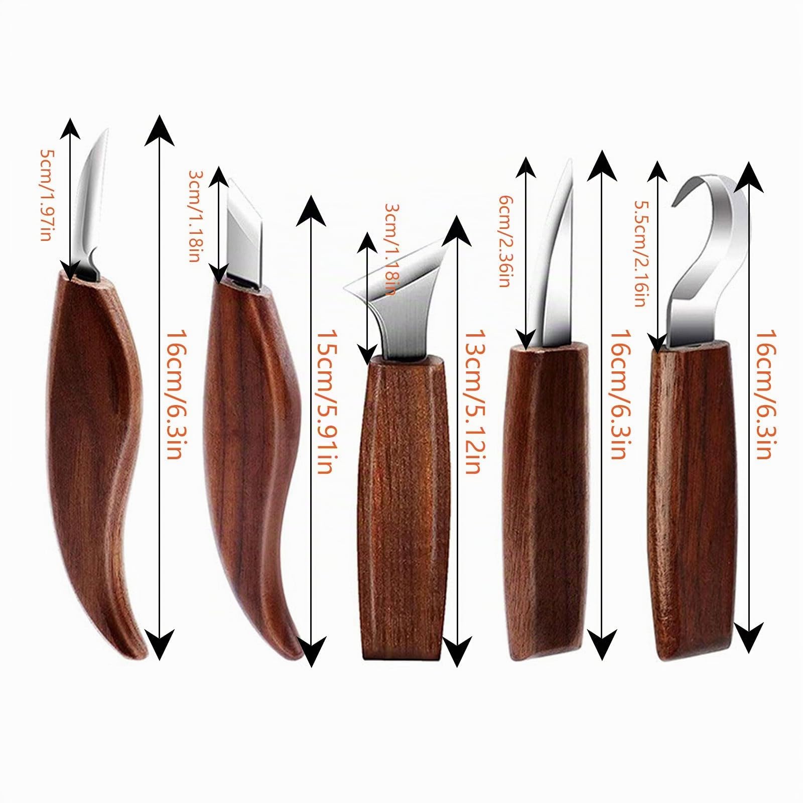 Herramientas De Tallado De Madera, Kit De Herramientas Manuales De Tallado, Paquete De 10 Unidades, Incluye Cuchillo De Tallado De Madera Con Mango De Nogal Negro, Tallado De Madera Para Principiante