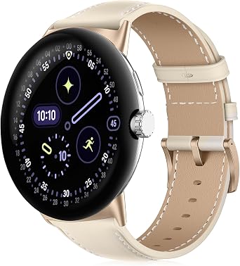 Watch Band for Google Pixel Watch 4/3, 1.6 inches 41 mm, Soft, Stylish, PU Leather, Replacement Strap, Business Style, Soft, Flexible, Luxurious, Womens & Men, Adjustable Length, Leather