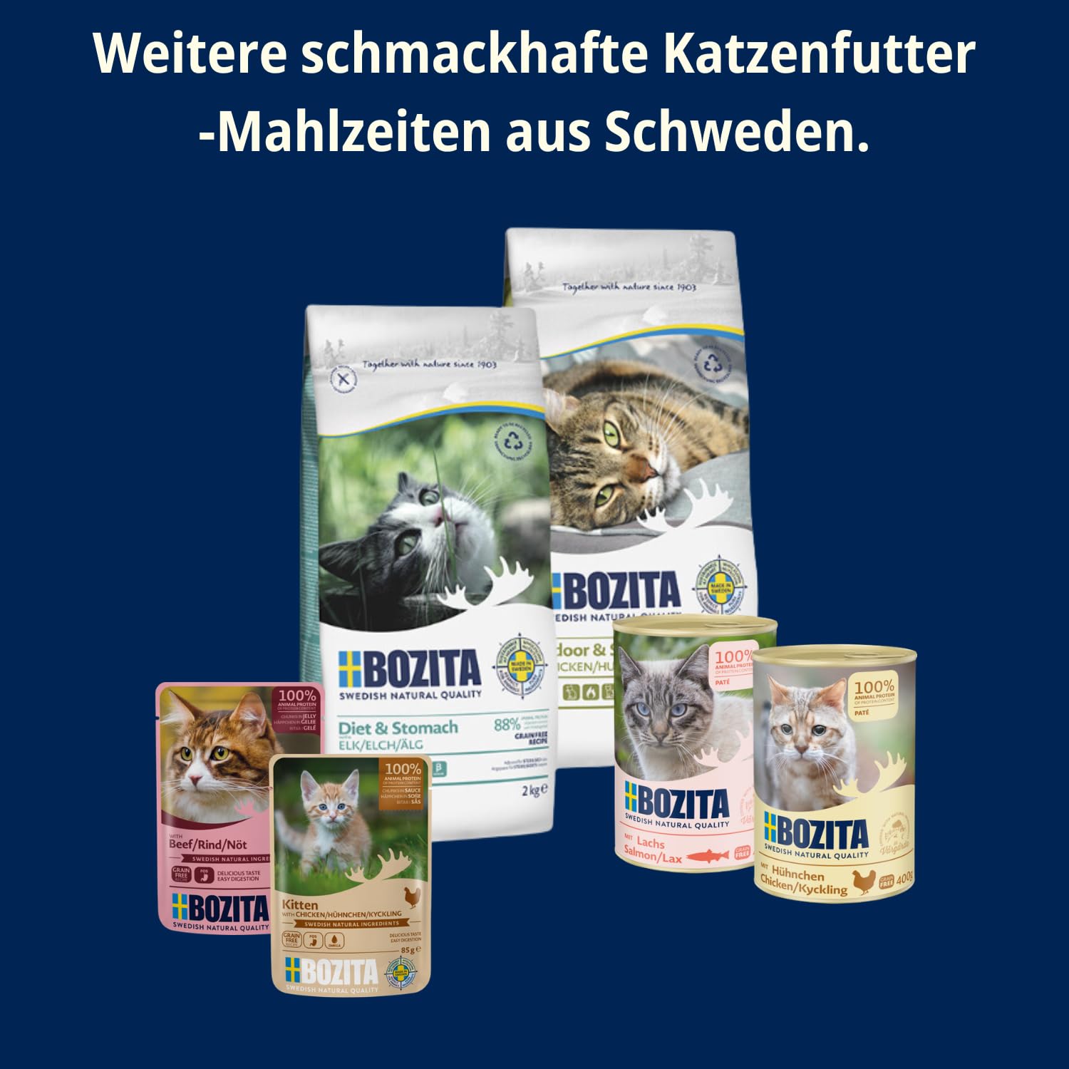 Bozita Sterylised przekąski w galaretce z mięsem Multibox 12 x 85 g Pouch - mokra karma dla kotów w woreczku porcjowanym