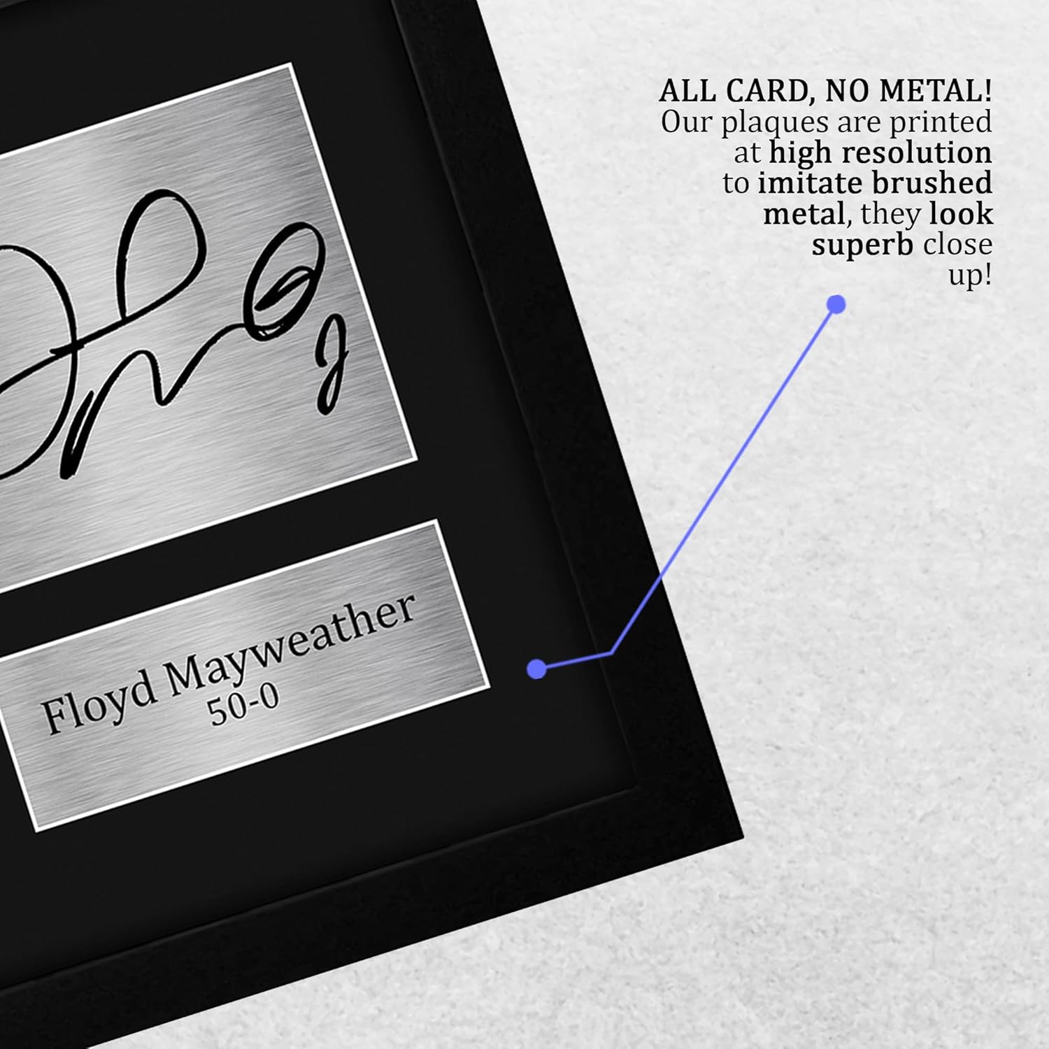 HWC Trading Floyd Mayweather Framed Gift Signed Printed Autograph Boxing Print Photo Picture Display - US Letter Size