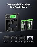 Xbox Controller Battery Pack with Rechargeable Charger for Xbox Series X/S & Xbox One X/S/Elite Wireless Controllers, EBL High-Speed Charging Controller Charger with 2 Battery 2800mAh