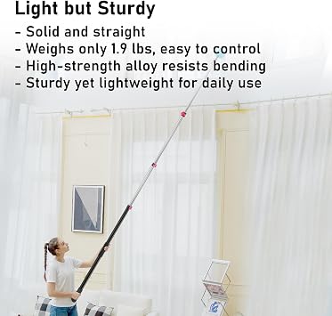 12FT Telescoping Extension Pole - Heavy-Duty Aluminum Paint Roller Pole