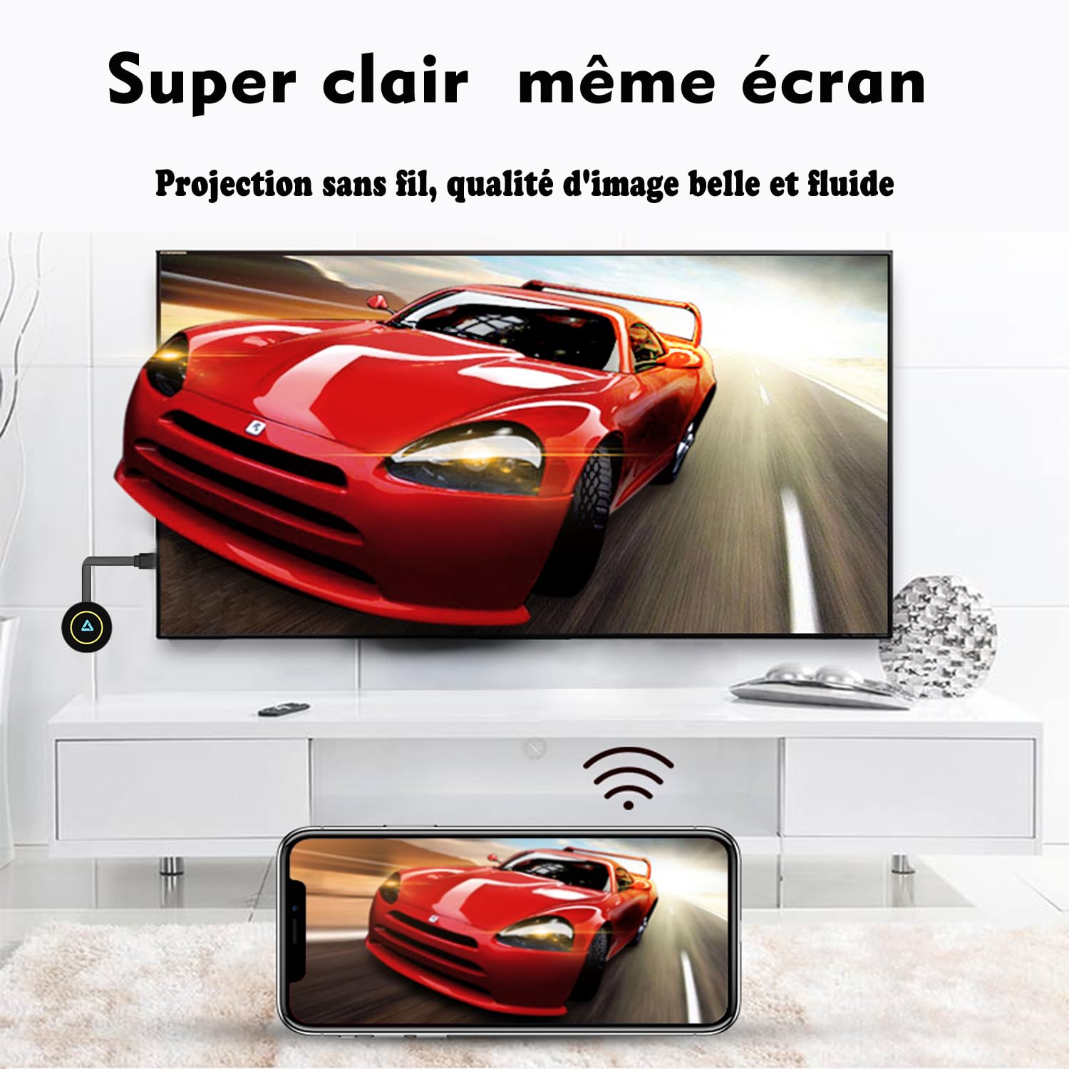 Miracast HDMI Dongle，Wireless HDMI dongle,2.4GHz, compatibles i-Phone/i-Pad/Android/iOS Supporte Miracast,DLNA, Airplay-1