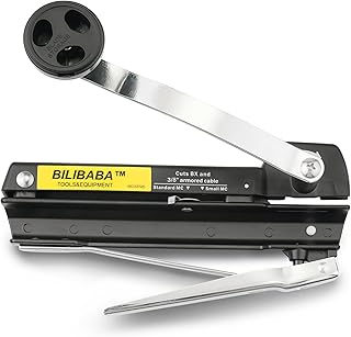 53725 Armored and BX Cable Cutter, Easy-Assembly MC Cable Cutter with Durable Blade 2.0, Cuts 3/16" to 1/2" Armored Cable-BX-AC-MC-Greenfield, With Blades Storage