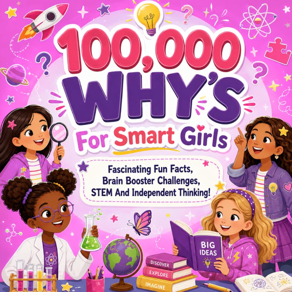 100,000 WHYs For SMART GIRLS: VOLUME #1 & VOLUME #2!: Fascinating Fun Facts, Brain Booster Challenges, STEM And Independent Thinking For Curious Kids!