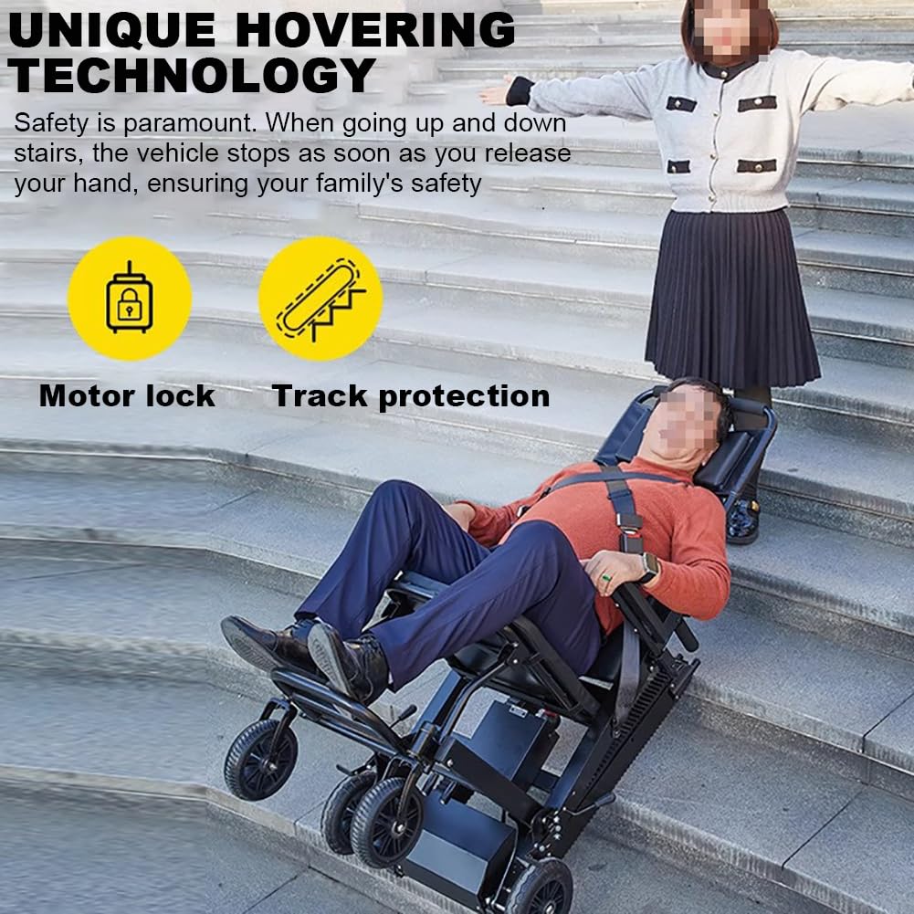 Silla Salvaescaleras Eléctrica/Manual De Aleación De Aluminio De 13 Ah, Silla De Evacuación Y Traslado Plegable, Capacidad De Carga 250 Kg, No Requiere Instalación