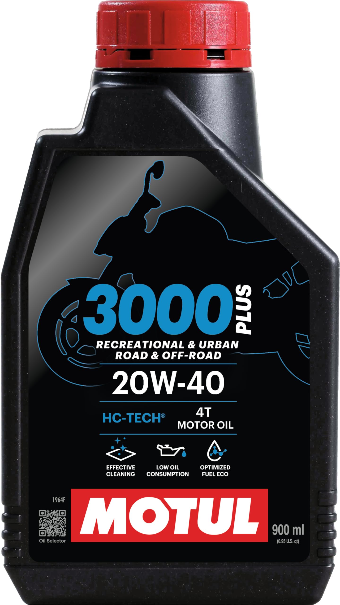 Motul 3000 4T Plus 20W40 Hc-Tech Engine Oil (900 ml) - Compatible with all 4 Stroke Bike Upto 150 cc