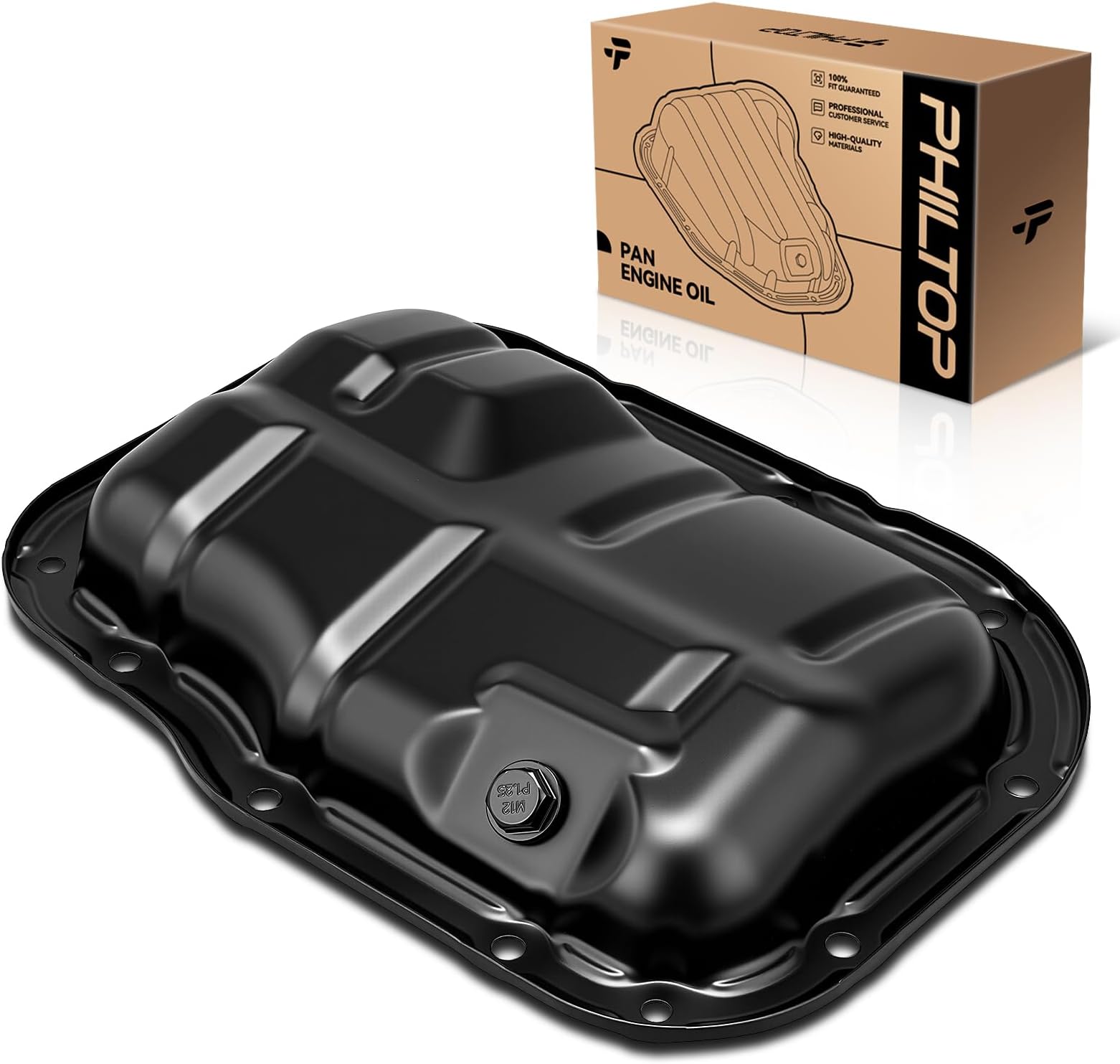 PHILTOP 264-324 Engine Oil Pan with Drain Plug Compatible with 2018-2020 C-HR, 2011-2017 CT200h, 2008-2014 xD, 2009-2020 Corolla, 2009-2013 Matrix, 2010-2020 Prius, 2016 iM
