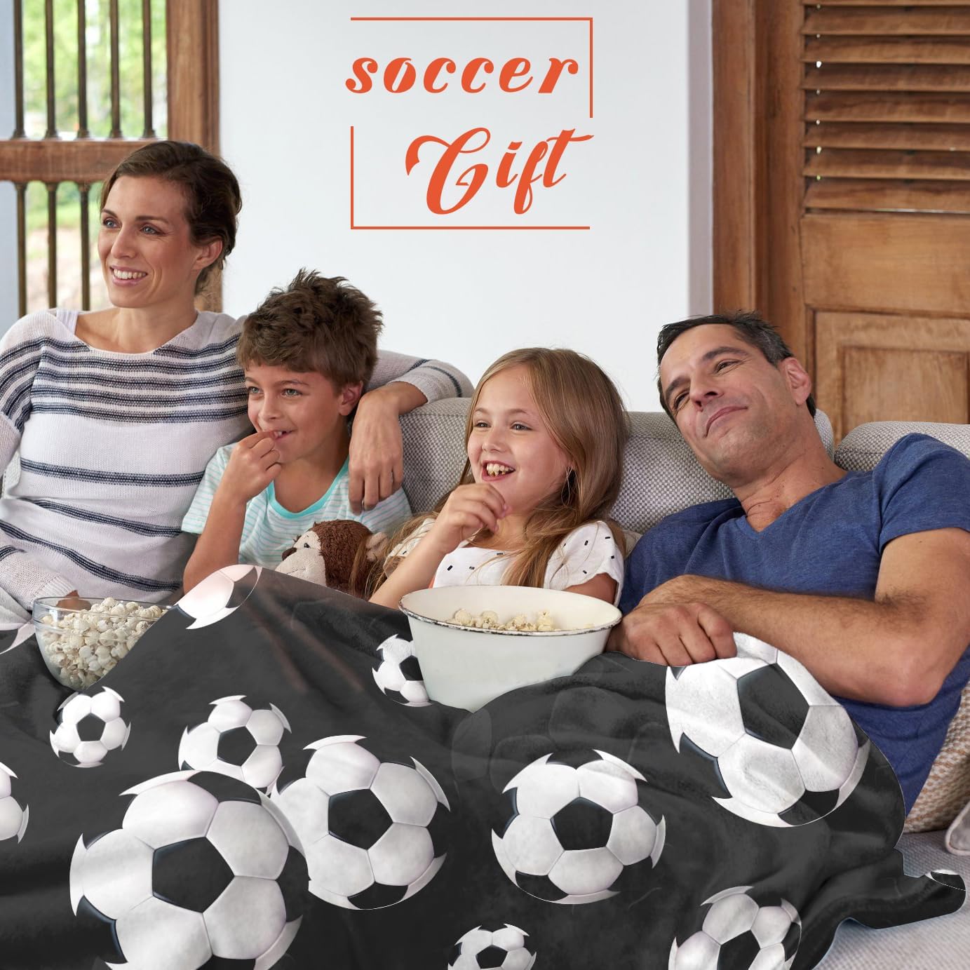 Soccer Blanket Gifts for Boys Sport Soccer Throw Blanket for Bedding Bedroom Decor Stuff 50"x40" image 5