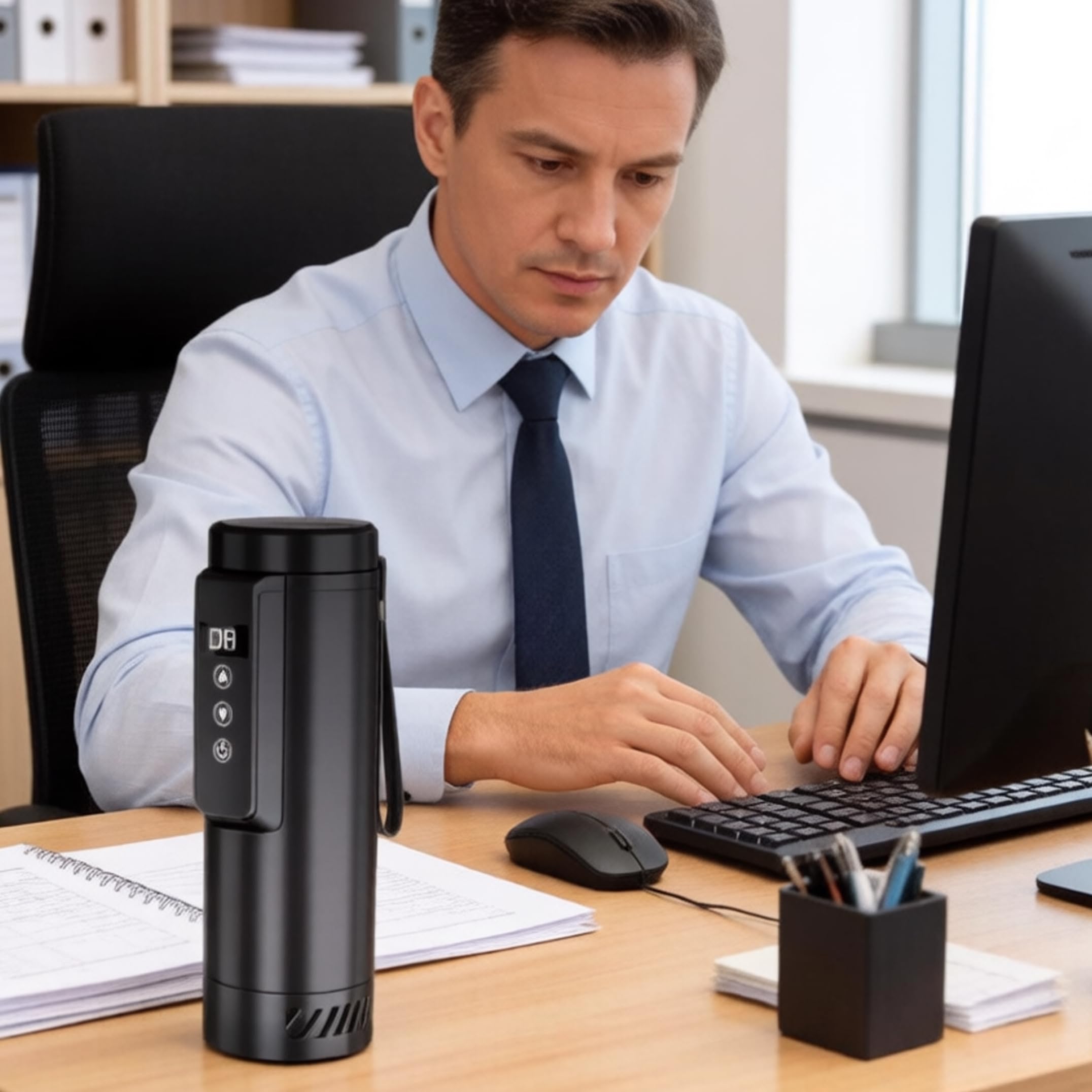 Caja térmica para insulina caja térmica eléctrica para insulina Medicación portátil con alimentación USB gran capacidad para plumas color negro.