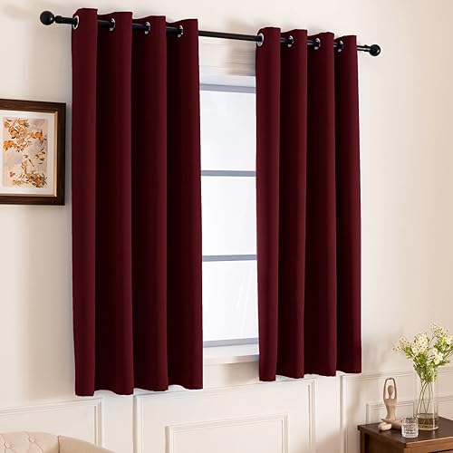 Miniatura 2 de Pickluc 2 paneles de cortinas opacas con ojales de 63 pulgadas de largo, cortinas de ventana con bloqueo de luz para dormitorio, aislamiento