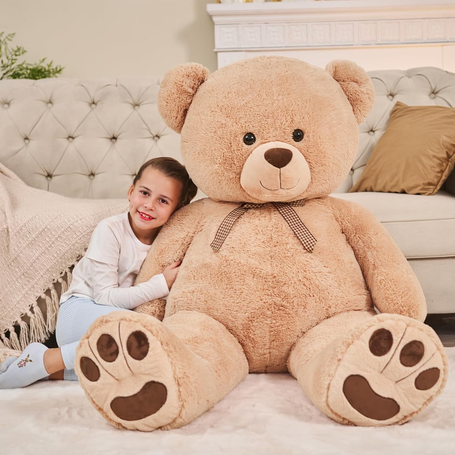 55" Giant Teddy Bear (Light Brown) - Image 4