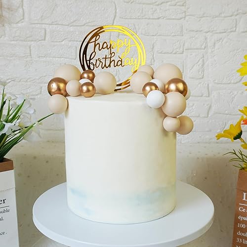 Miniatura 7 de Decoración para tartas de bola, decoración de bolas blancas y caqui, decoración para tartas de bricolaje, bolas de espuma para hornear, decoración