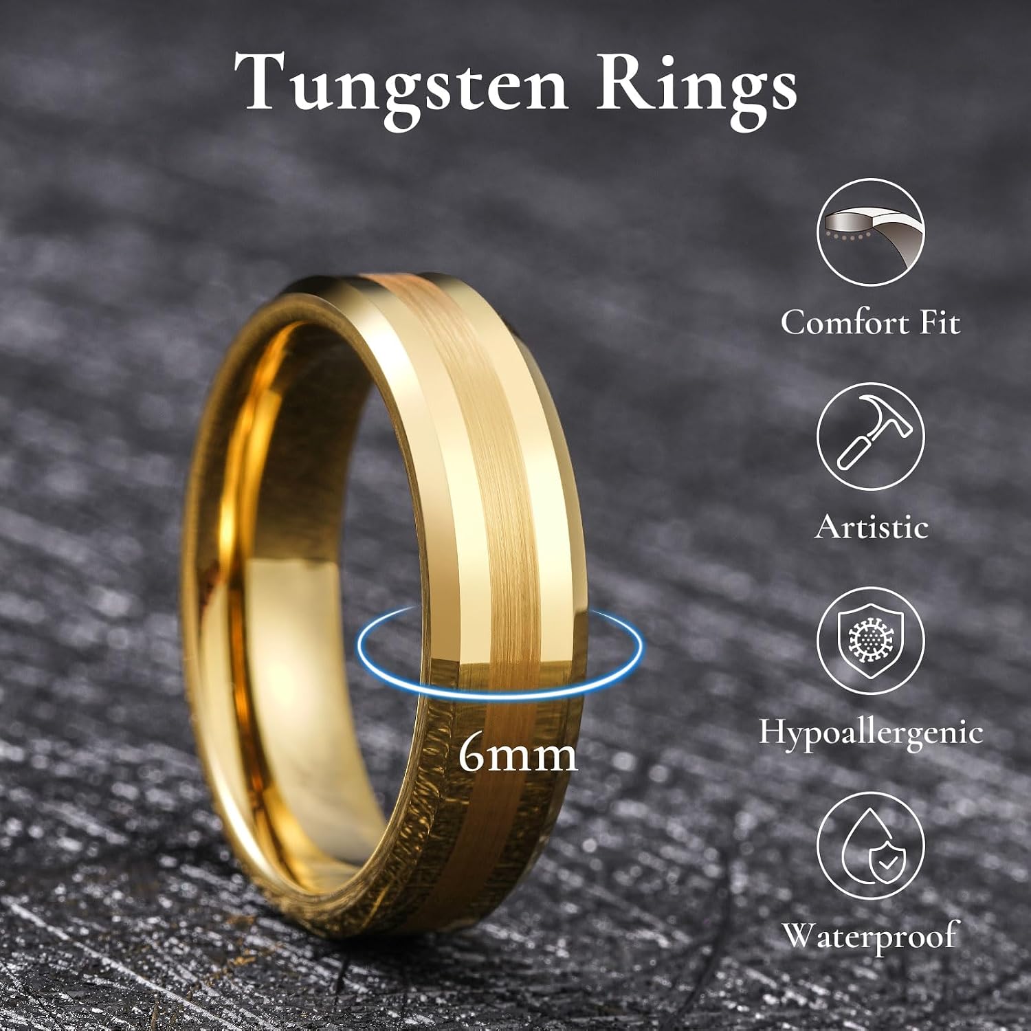 King Will Tungsten Carbide Wedding Band for Men Women
