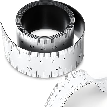 Relaxweex 1 Pcs 39.37" Flexible Magnetic Ruler Dual Scale Tape, White