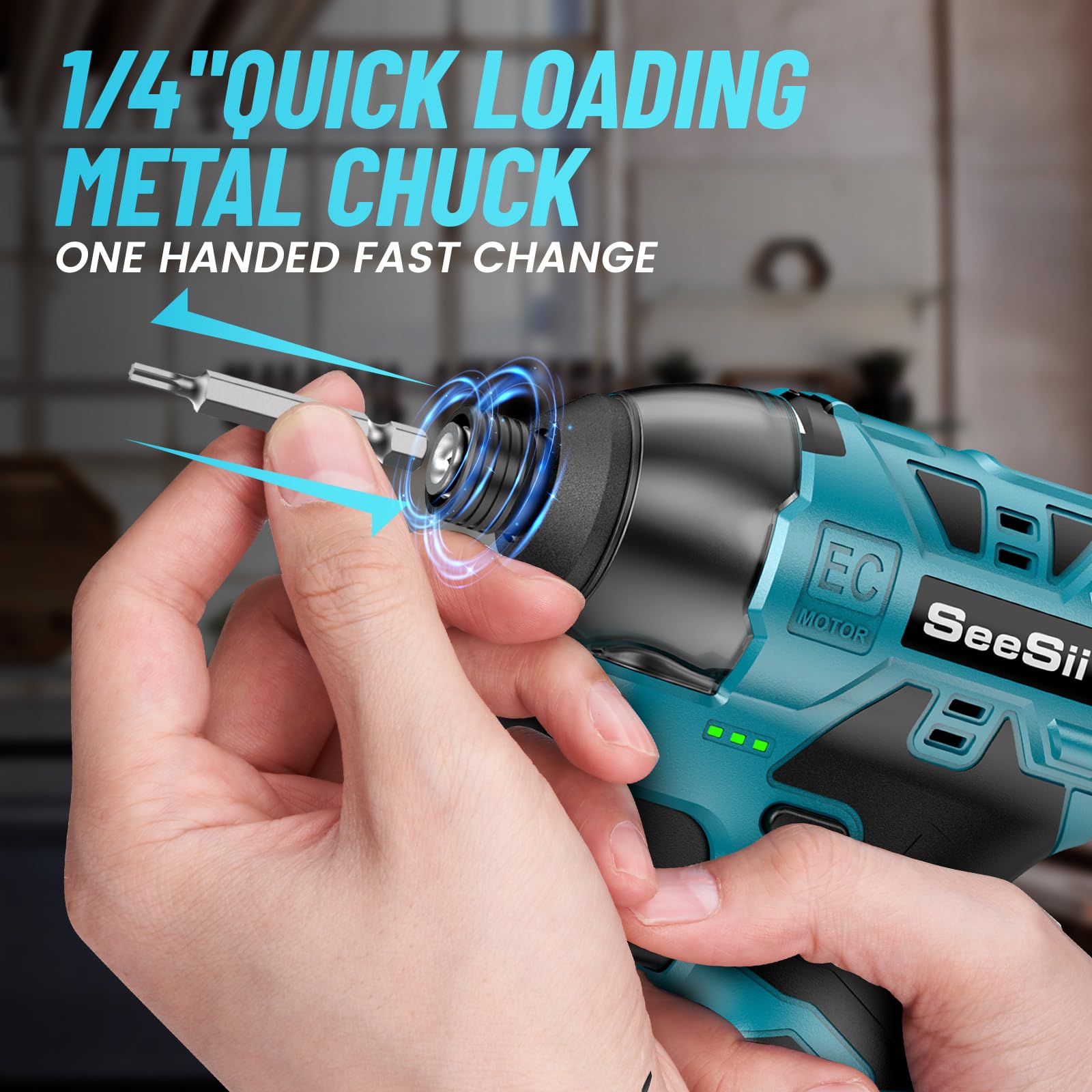 Seesii Impact Driver Kit, 16V Cordless Impact Driver Set w