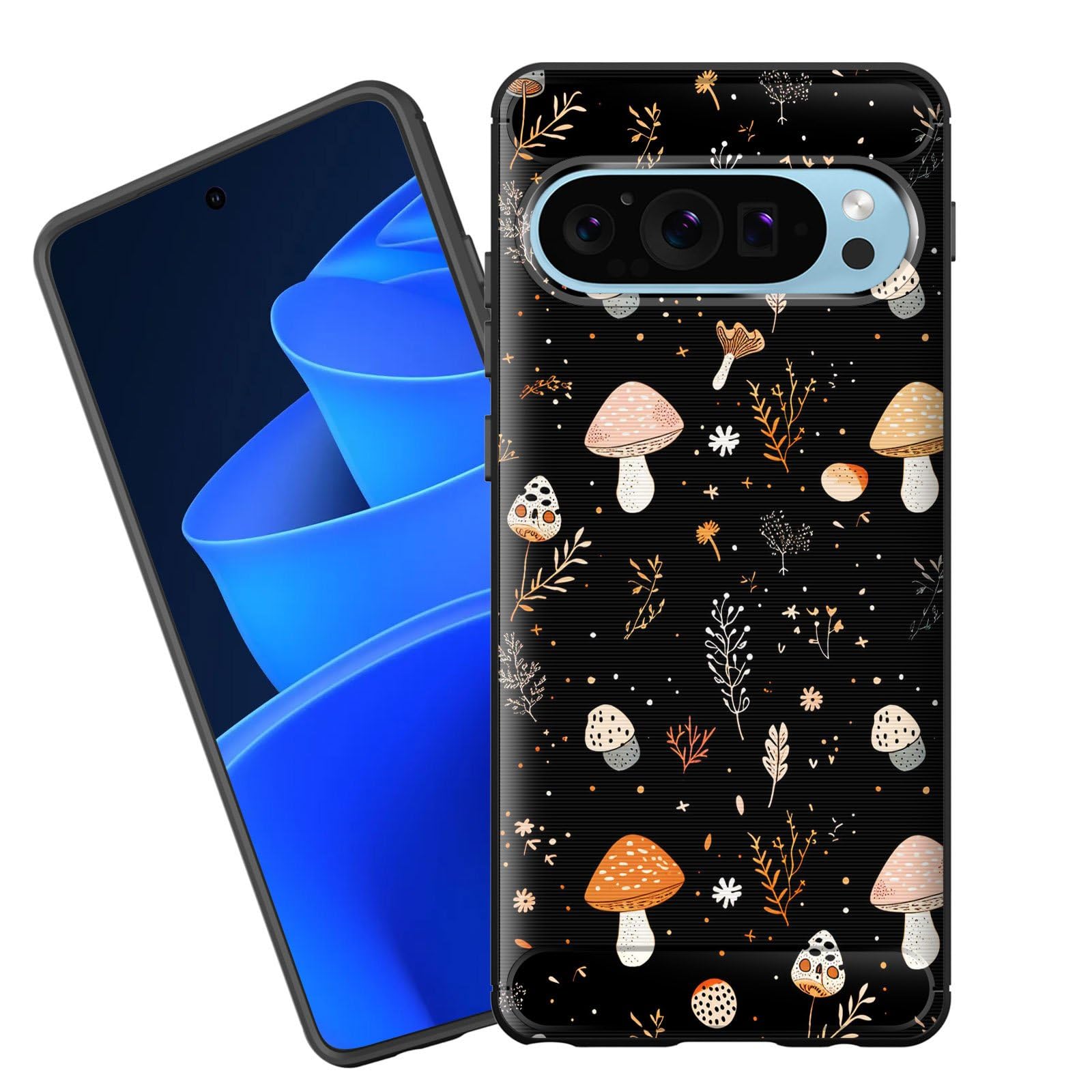 Vobber for Pixel 9a Case,Premium Soft Silicone Rubber Full-Body Protective Bumper Case for Phone Case for Google Pixel 9a 6.3 inch 2025,Mushroom Moon